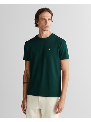 Gant Erkek Yeşil Regular Fit Bisiklet Yaka T-Shirt 2324367T.374