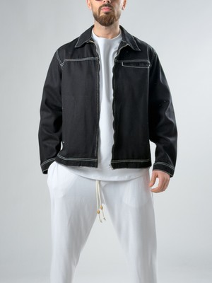 Cocopelli Premium Kalite Siyah Dikiş Detaylı Erkek Ceket COC2882