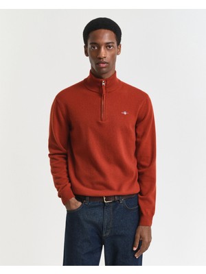 Gant Erkek Kırmızı Regular Fit Yarım Fermuarlı Kazak 87213.623