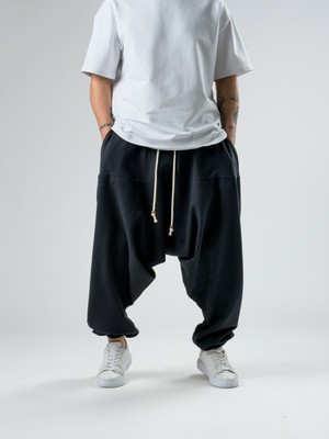 Cocopelli Süper Oversize Siyah Şalvar COC2891