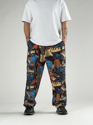 Cocopelli Stoper Paça Müzik Desenli Erkek Baggy Pantolon COC2866