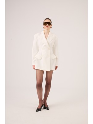 Holly Lolly Belden Oturmalı Galina Blazer Ceket Ekru