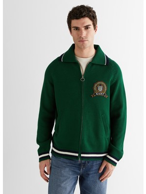 Gant Erkek Yeşil Relaxed Fit Fermuarlı Hırka 8040229.338