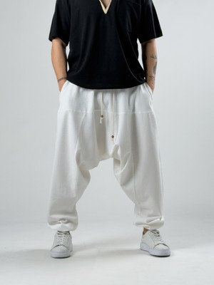 Cocopelli Süper Oversize Beyaz Şalvar COC2889