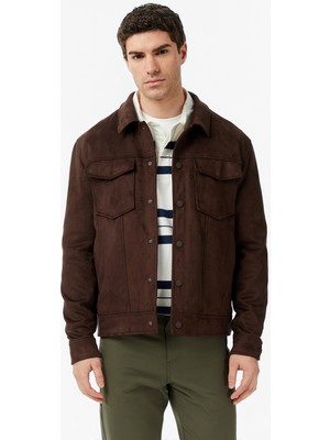 Nautica Erkek Kahverengi Regular Fit Süet Ceket J65016T.2HF