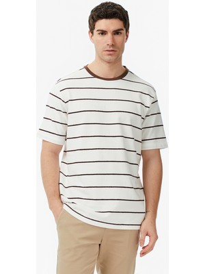Nautica Erkek Kahverengi Regular Fit Çizgili T-Shirt V65320T.2DM