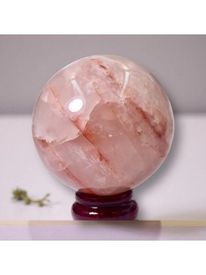 Doğaltaş Gül Kuvars Küre