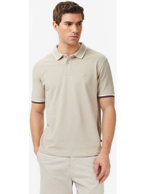 Nautica Erkek Bej Regular Fit Polo Yaka T-Shirt K65354T.2ND