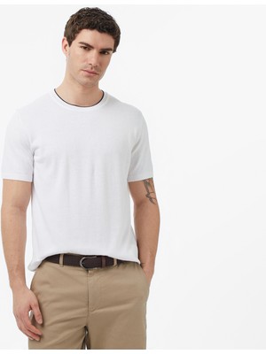 Nautica Erkek Beyaz Regular Fit Kısa Kollu Triko S65110T.1BW