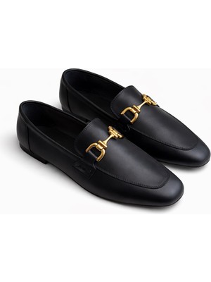 Nope21 Axel Siyah Hakiki Deri Loafer