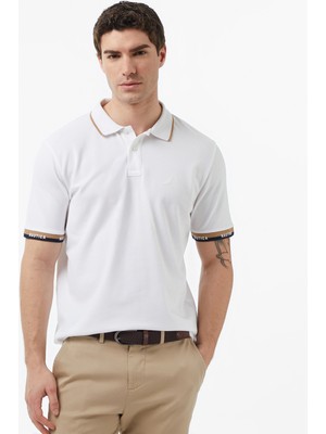 Nautica Erkek Beyaz Regular Fit Polo Yaka T-Shirt K65354T.1BW