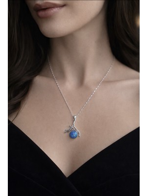 Miraç Gümüş Takı Atölyem 925 Ayar Firuze Doğal Taş Kolye