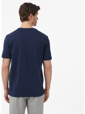 Nautica Erkek Lacivert Regular Fit Çizgili T-Shirt V65340T.4NV