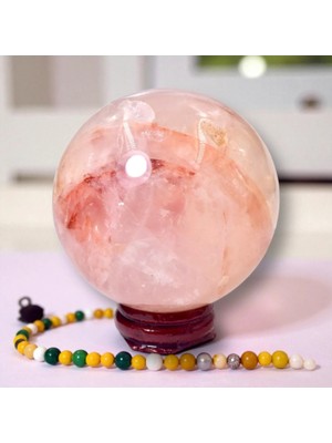 Doğaltaş Gül Kuvars Küre