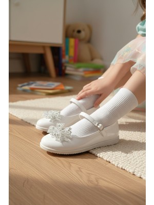 Enoch Kız Çocuk Kristal Kar Tanesi Detaylı Babet