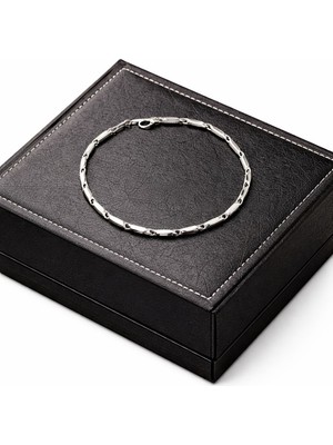 Asmentum 316L Paslanmaz Çelik Erkek Figaro Zincir Bileklik