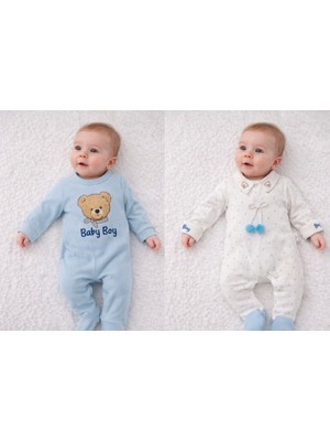 My Baby Kumsal CAYZEN Erkek Bebek Şapkalı 2 Adet Şık Kombin Tulum 3 - 6 ay 1097