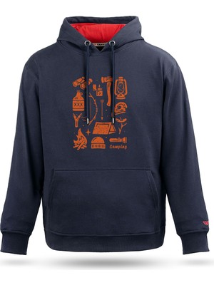 Tarrzzcom Unisex Kampçı Tasarım Kapşonlu Sweathirt %100 Pamuk 3 Iplik Kanguru Cepli Hoodie