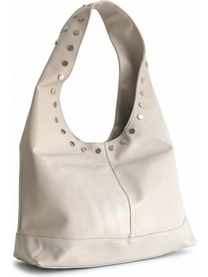 Glemix Arvia Vizon Cilt Zımba Detaylı Kadın El ve Omuz Çantası