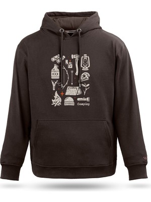 Tarrzzcom Unisex Kampçı Tasarım Kapşonlu Sweathirt %100 Pamuk 3 Iplik Kanguru Cepli Hoodie