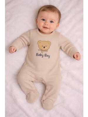 My Baby Kumsal CAYZEN Erkek Bebek Şapkalı Tulum 2li Set 1097