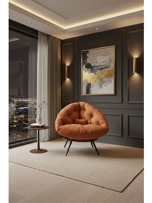 AVYNA Arvıon™ Exclusive Lounge Tekli Koltuk Berjer Tv & Dinlenme Koltuğu | Yastıklı & Minderli - Turuncu