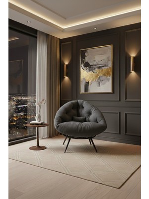 AVYNA Arvıon™ Exclusive Lounge Tekli Koltuk Berjer | Tv & Dinlenme Koltuğu | Yastıklı & Minderli - Füme