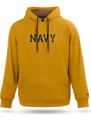 Tarrzzcom Unisex Denizci Tasarım Kapşonlu Sweathirt %100 Pamuk 3 Iplik Kanguru Cepli Hoodie