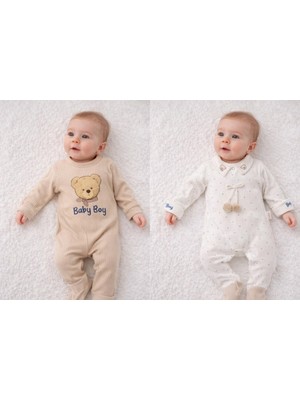 My Baby Kumsal CAYZEN Erkek Bebek Şapkalı 2 Adet Şık Kombin Tulum 3 - 6 ay 1097