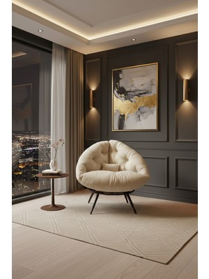 AVYNA Arvıon™ Exclusive Lounge Tekli Koltuk Berjer | Tv & Dinlenme Koltuğu | Yastıklı & Minderli - Krem