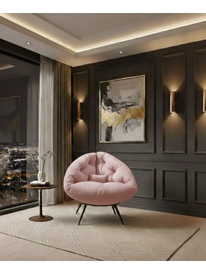 AVYNA Arvıon™ Exclusive Lounge Tekli Koltuk Berjer | Tv & Dinlenme Koltuğu | Yastıklı & Minderli - Pembe