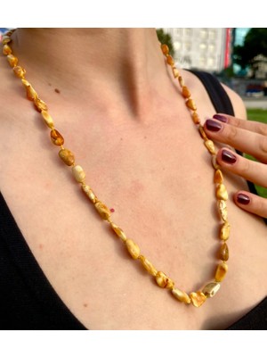 Doğaltaş Damla Kehribar Kolye (Sertifikalı Özel Seri)