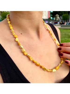 Doğaltaş Damla Kehribar Kolye (Sertifikalı Özel Seri)