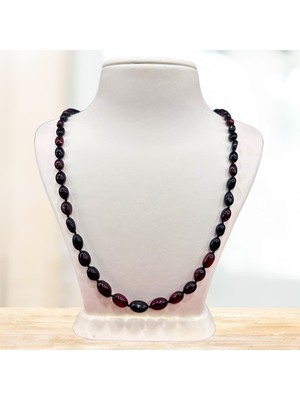 Doğaltaş Damla Ateş Kehribar Taşı Kolye (Sertifikalı Özel Seri)