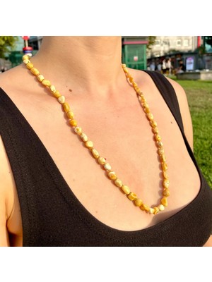 Doğaltaş Damla Kehribar Kolye (Sertifikalı Özel Seri)