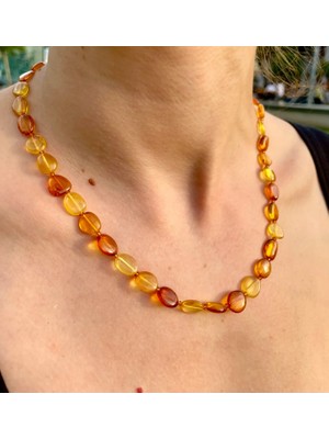 Doğaltaş Damla Kehribar Kolye (Sertifikalı Özel Seri)