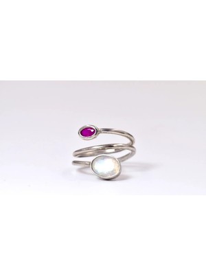 Doğaltaş Ay Taşı ve Yakut Yüzük – Denge, Tutku ve Aşk Enerjisi