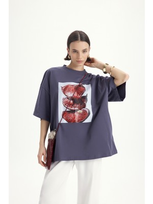 Mai Pomelo Oversize Füme T-Shirt