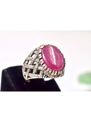 Doğaltaş Yakut Gümüş Yüzük