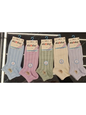 Dündar Kadın Cotton Desenli ( Ayıcıklı ) Patik-6 Adet-4 Mevsim-Dikişsiz- Parfümlü-Soft Yıkama ( 36-40 Beden )