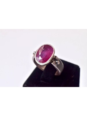 Doğaltaş Yakut Gümüş Yüzük