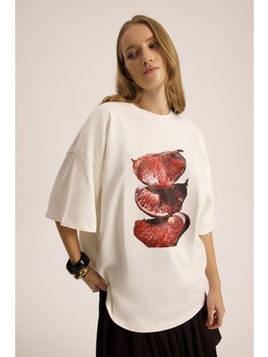 Mai Pomelo Oversize Beyaz T-Shirt