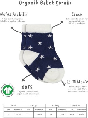 Urfakent 3'lü Penye Cute Stars Soket Çorap BS10115 Lacivert