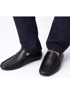 BloominBag Imperıo Loafer Mat Spazulato Onyx Black Premium Hakiki Deri Erkek Loafer Ayakkabı- 43 Numara