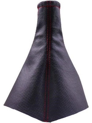 Urfakent Tüm Araçlara Uyumlu Vites Körüğü Siyah Vinil Kırmızı Dikiş