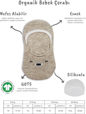 Urfakent 2'li Babet Cute Face Penye Çorap 30103 Bej Beyaz