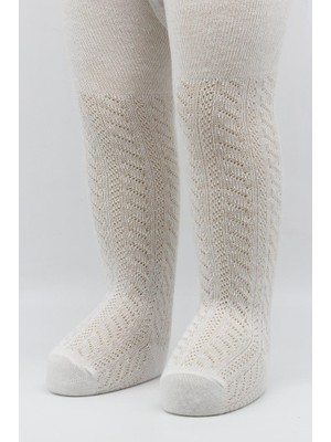 Urfakent Tekli Zikzak Kabartma Penye Külotlu Çorap BS50108 Ekru