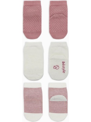 Urfakent Nessiworld Puanlı Kaymaz Penye Soket Çorap 3'lü BS10108 Pudra