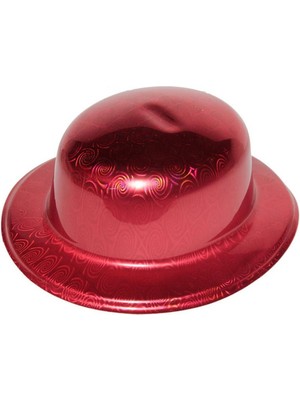 Urfakent Kırmızı Renk Hologramlı Plastik Yuvarlak Melon 27X24 cm