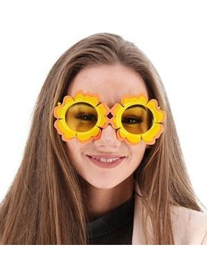 Urfakent Papatya Şekilli Turuncu Sarı Renkli Hawaii Konsept Parti Gözlüğü 15X7 cm